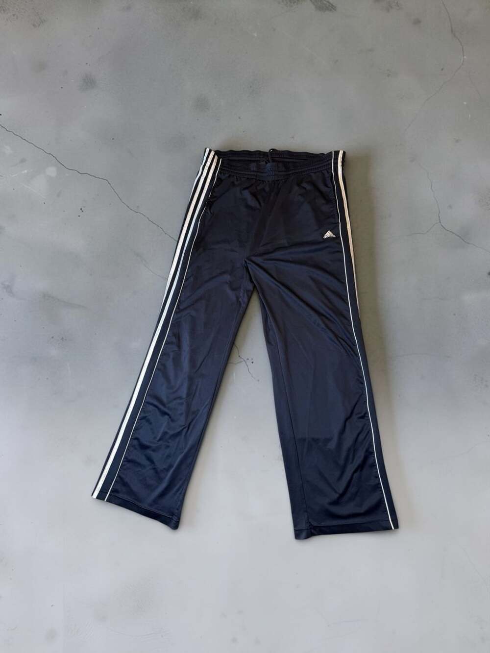 Adidas Track Pants Size M Navy Blue 3 Stripe